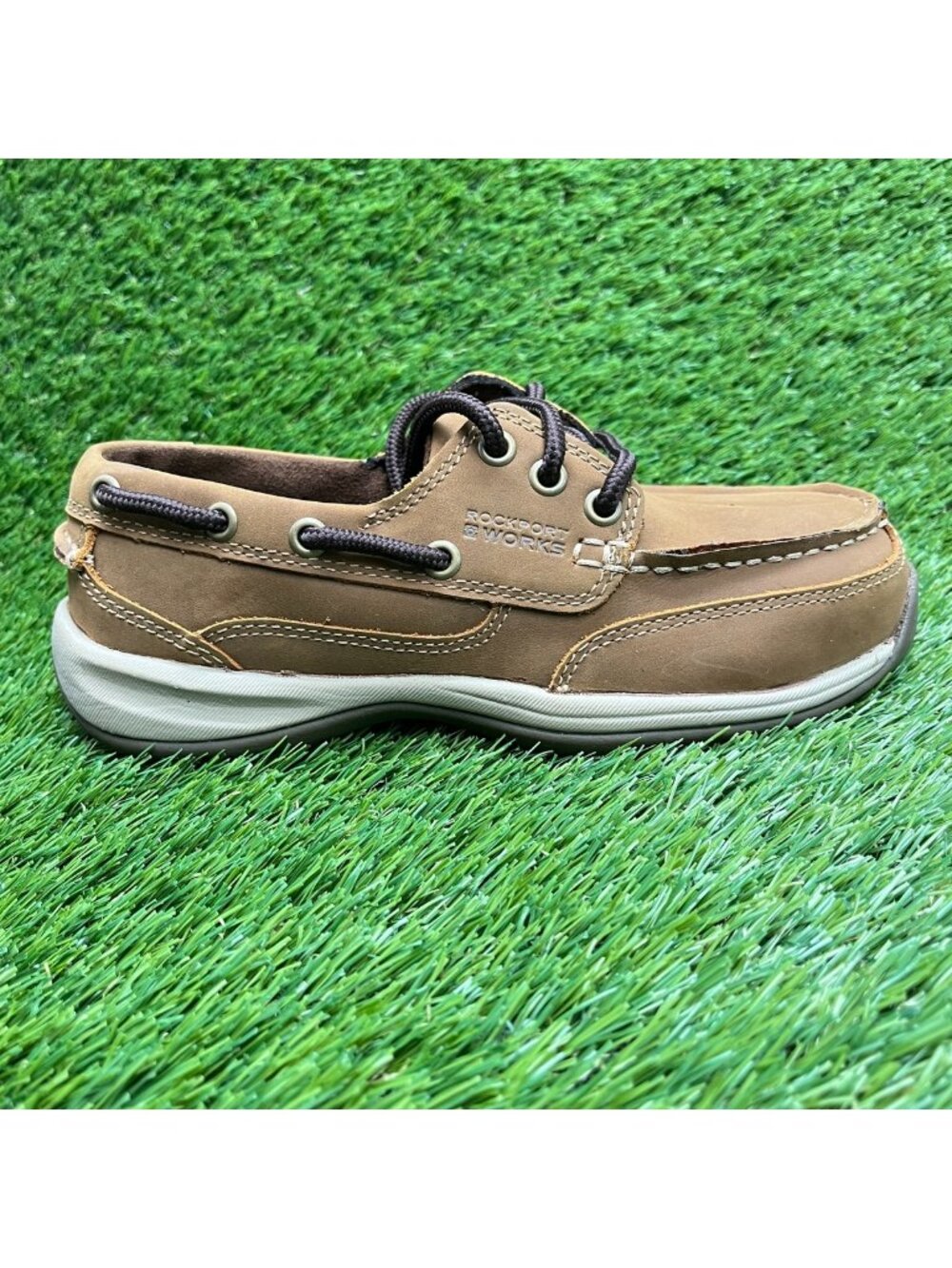Rockport Sailing Club Womens Size 6 Brown Steel Toe Safety Work Boat Shoes